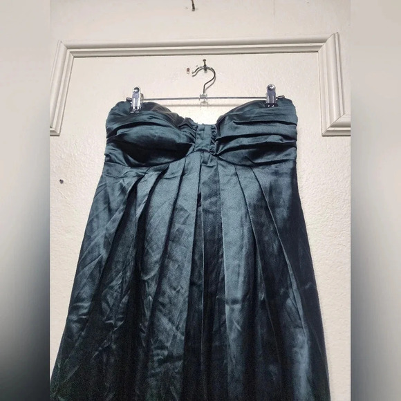 Lulus Memorable Entrance Emerald Green Strapless Satin Maxi Dress S Wedding - Picture 8 of 11